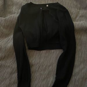 Black cropped cardigan